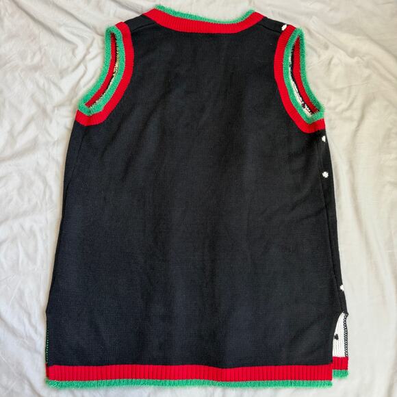 Celebrate Together Black Textured Christmas Sweater Vest- 2XL - Picture 2 of 9